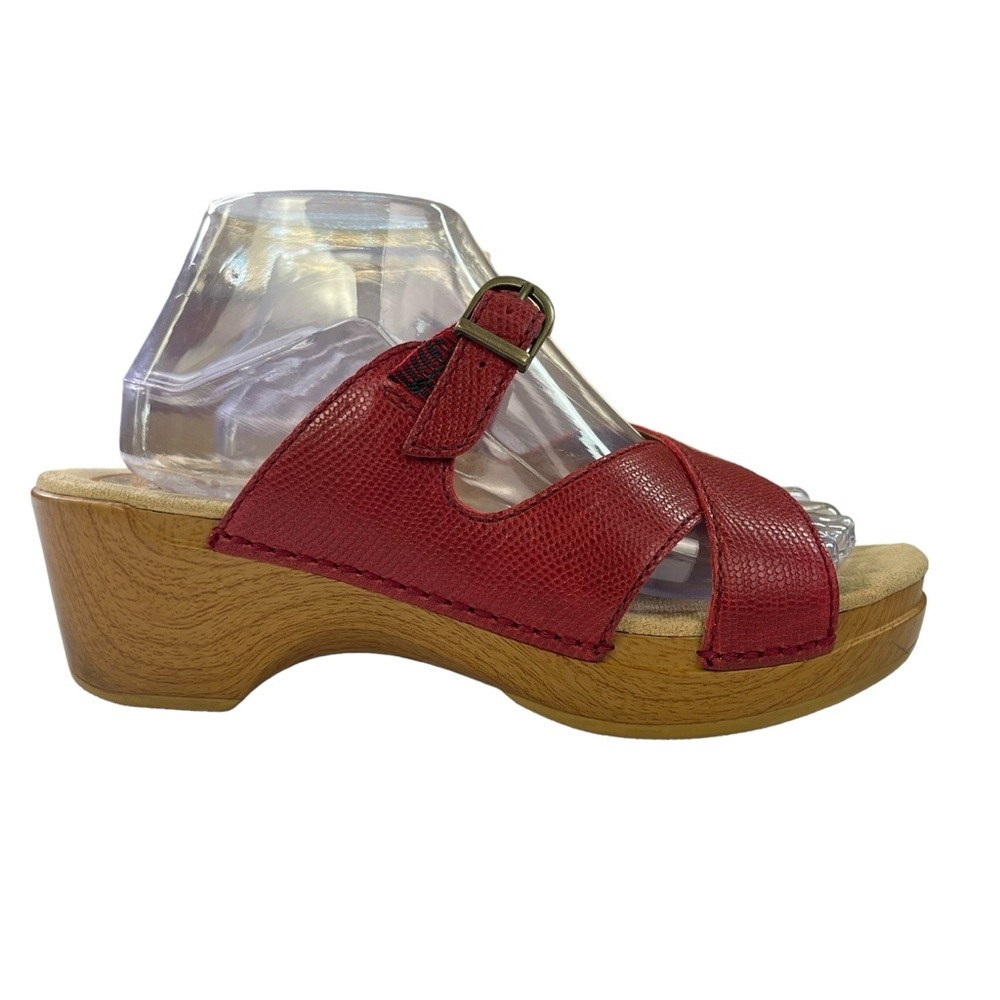 Dansko Leather Cross Strap Block Heels Sandals Womens Size US9.5-10  EU40‎